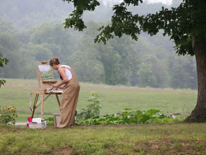 artist paint outdoor scene