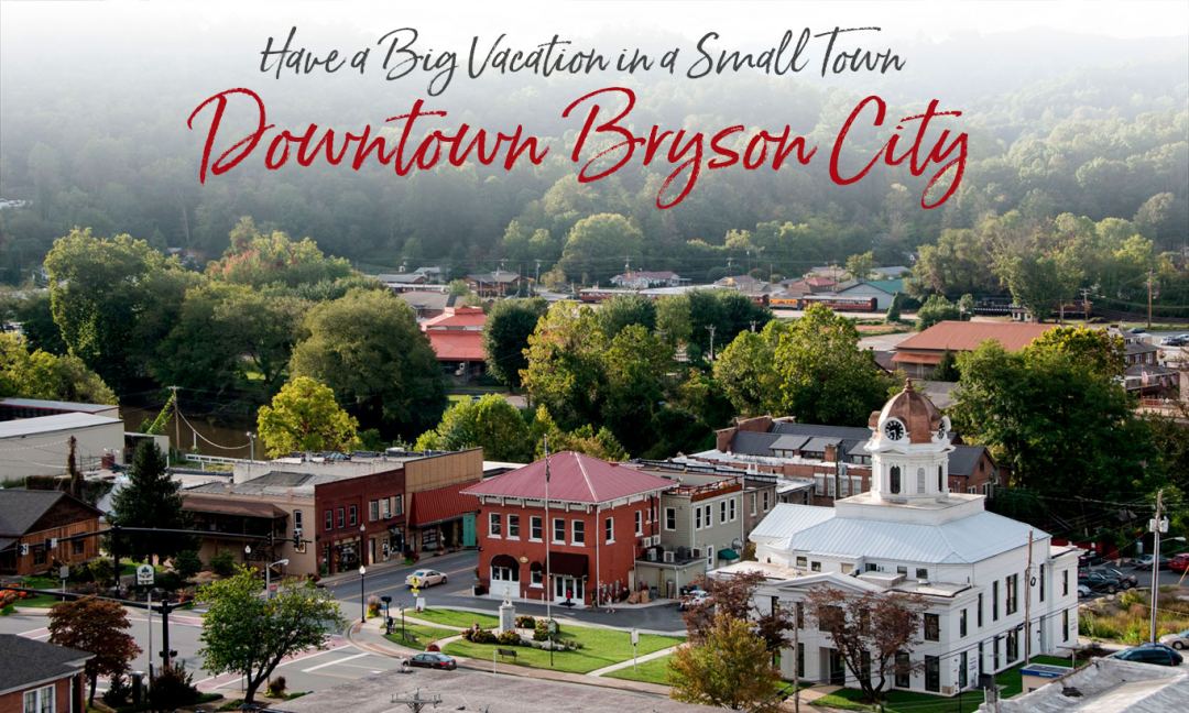 Bryson City, NC Small town by the Great Smoky Mountains National Park