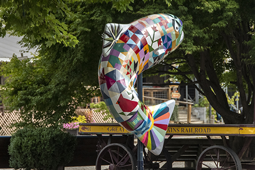 colorful fish statue