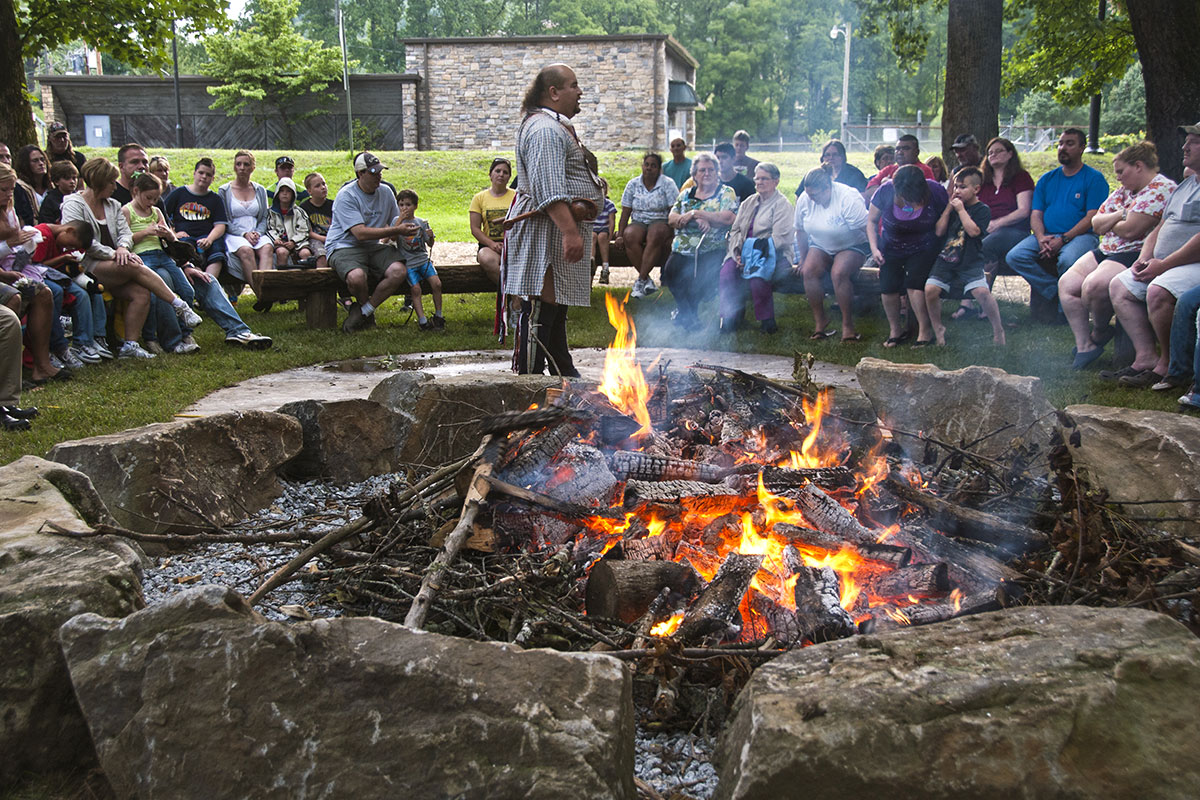 Storytellin at the Cherokee bonfire