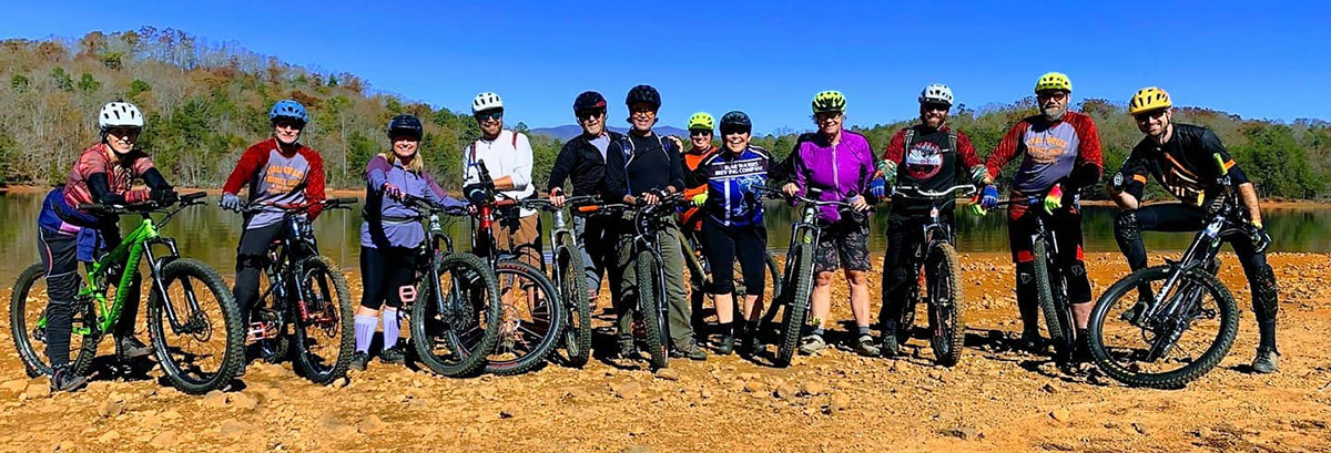 Group Mtn Bikers CBA The Cherokees called it the land of blue smoke