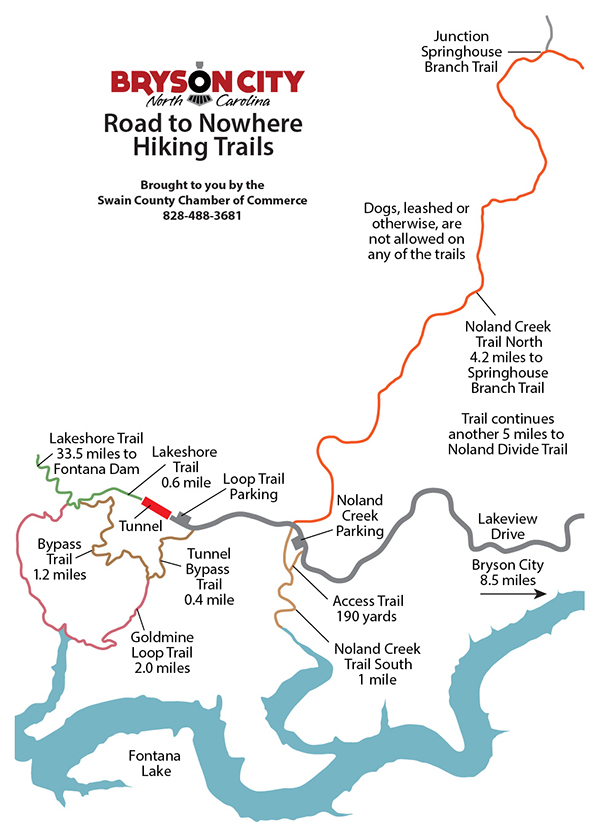 Road to Nowhere trail map